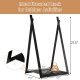 Triangle firewood rack in black with sturdy steel frame, raised base for outdoor use, holds up to 132 lbs of firewood.