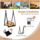 Triangle firewood rack with raised base, sturdy steel frame, and triangular structure for indoor and outdoor use.