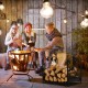 Heavy-duty 19-inch firewood rack with a rustproof steel frame, holding up to 110 lbs, ideal for indoor and outdoor use.