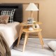 Set of 2 triangle coffee tables in natural rubber wood, ideal for living room or bedroom with protective edges and.