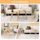 Set of 2 triangle coffee tables made of natural rubber wood, ideal for living room or home office use.