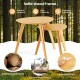 Set of 2 triangle coffee tables made of solid rubber wood, featuring waterproof paint and anti-slip foot pads for.