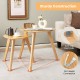Set of 2 triangle coffee tables in natural rubber wood with sturdy construction, ideal for living room or home office.