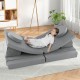 Kids play couch sofa set in gray, featuring modular design and portable handle for creative play and easy cleaning.