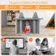 Gray 8-piece kids play couch sofa set with portable handle, designed for creativity and imagination in playtime.
