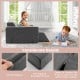 Kids modular play sofa in gray with smooth zippers and soft edges, perfect for playrooms and bedrooms.