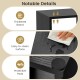 Close-up of the adjustable TV stand's easy-to-clean surface and thickened board, featuring protective pads for.