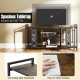 TV stand in rustic brown with spacious tabletop for 55" TVs, featuring anti-falling guardrails and easy-to-clean.