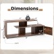 60-inch rustic brown entertainment center dimensions with power outlet, featuring 3-tier shelves and spacious cabinet.