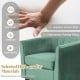 Upholstered green teddy velvet club barrel chair with ottoman, featuring a soft, breathable design for ultimate comfort.
