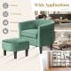 Upholstered green teddy velvet club barrel chair with ottoman, ideal for living room or bedroom relaxation.