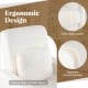 Ergonomic white upholstered sofa chair with removable lumbar pillow and thick seat cushion for optimal comfort.
