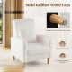Modern upholstered sofa chair with white teddy fleece cover, solid rubber wood legs, and removable lumbar pillow for.
