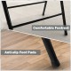 Close-up of the padded folding office chair's comfortable footrest and anti-slip foot pads for enhanced stability.