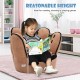 Baseball glove shaped kids upholstered sofa in faux suede, ideal for toddlers aged 3 to 5 for reading or playing.