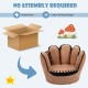 Baseball glove shaped upholstered sofa for kids, made of faux suede and wood, perfect for ages 3-5, no assembly needed.