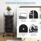 4-drawer rolling cart organizer in black with plastic drawers, metal frame, and ergonomic handrails for easy mobility.