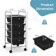 4-drawer cart storage organizer featuring dimensions of 30” height and 12.5” width, perfect for compact spaces.