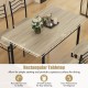 Rectangular dining table set featuring a natural faux wood grain finish, accommodating up to 4 people for dining.