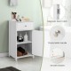Single door bathroom cabinet in white with adjustable shelf, smooth drawer, and sturdy metal handle for versatile.