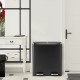 Dual step trash can in black with two separate buckets for easy garbage sorting, ideal for home organization.