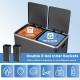 Dual step trash can with 16-gallon capacity, featuring two inner buckets for efficient waste sorting and a noiseless.