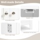 Close-up of premium metal hinges and round handles on the free-standing bathroom storage cabinet for easy access.