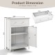 Free standing bathroom storage cabinet with large drawer, adjustable shelf, and modern design for versatile home use.