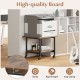 Under desk printer stand in brown with 360° swivel casters, sturdy engineered wood, ideal for office and home use.