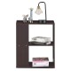 3-tier brown side end table with storage shelves, featuring engineered wood, ideal for living room or bedroom use.
