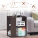 3-tier brown side end table with open shelves for storage, perfect as a nightstand or living room accent.