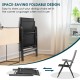 Adjustable portable patio folding dining chair recliners in black, featuring a space-saving foldable design for easy.
