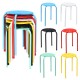 Colorful set of 6 portable plastic stack stools with sturdy steel frame, ideal for classrooms and home use.