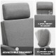 Adjustable headrest of the gray swivel massage recliner, featuring 4-level height adjustment for personalized comfort.