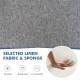Close-up of gray linen fabric on a swivel massage recliner, showcasing its durable and breathable texture for comfort.