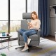Swivel massage recliner in gray with adjustable headrest and remote control, perfect for living room or office.