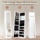 Freestanding jewelry armoire with full length mirror, lockable design, and multiple storage options for jewelry and.