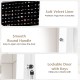 Lockable freestanding jewelry armoire in white with full-length mirror, soft velvet liner, and 30 anti-rust hooks for.