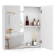 Double door bathroom wall cabinet with mirror, adjustable shelf, and soft close hinges for stylish storage solutions.