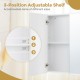 Double door bathroom wall cabinet with mirror and 3-position adjustable shelf for versatile storage options.