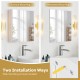 Double door bathroom wall cabinet with mirror, showcasing surface and recessed mounting options for versatile.