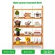 5-tier bamboo freestanding shoe rack with sturdy structure, ideal for bedroom or living room storage.
