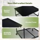 3-tier black printer stand featuring a spacious tabletop, rounded corners, and breathable mesh shelf for versatile.