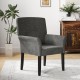 Gray Executive Guest Chair with curved backrest and rubber wood legs, ideal for reception or dining room use.