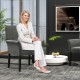 Gray executive guest chair with armrests, featuring a comfortable design for reception areas and modern decor.