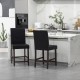 Set of 2 black bar stools with 25" seat height, rubber wood construction, and espresso finish for kitchen use.