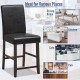 Black 25-inch counter height bar stool with padded seat and espresso finish, ideal for kitchens and cafes.