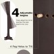 Adjustable mirror angles on the brown lockable jewelry cabinet with LED lights for optimal viewing and storage.