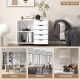 5-drawer mobile storage cabinet in white with side door, ideal for office or living room organization.