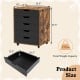 5-drawer mobile filing cabinet in rustic brown with wheels, ideal for home office storage and easy mobility.